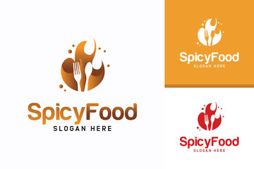 Spicy Food Logo template vector, Hot Food Fire logo designs template