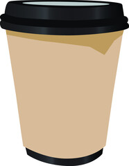 Disposable coffee paper cup cream and black for hot and cold drinks.