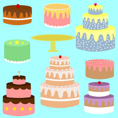set of cakes