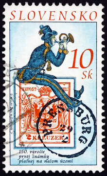 Postage stamp Slovakia 2000 postman and postage stamp