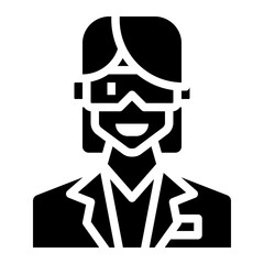 Scientist icon for webpage, application, card, printing, social media, posts etc.