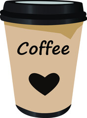 Disposable coffee paper cup cream and black for hot and cold drinks.