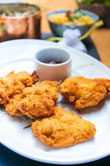 Handmade Japanese fried chicken ready to eat