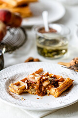 Breakfast with waffles 