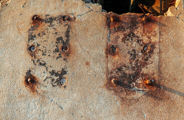Old rusty textured metal surface. Conception of aging and decay