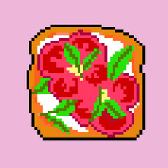 Vector illustration of a sandwich in pixel graphics