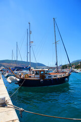 Fototapeta premium Yachts on pier in Montenegro
