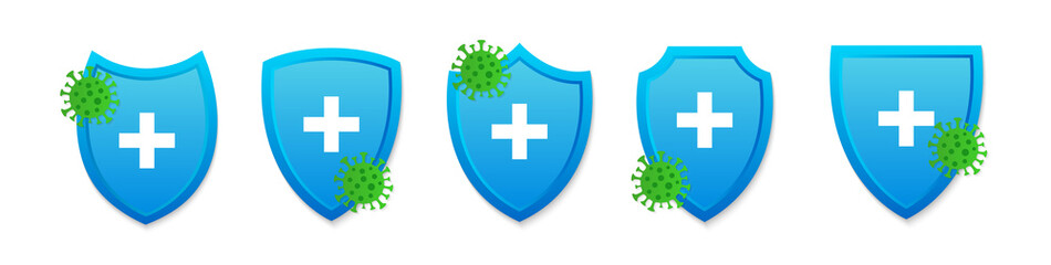 Obraz premium Hygienic shield protecting from virus or bacteria. Vector illustration.