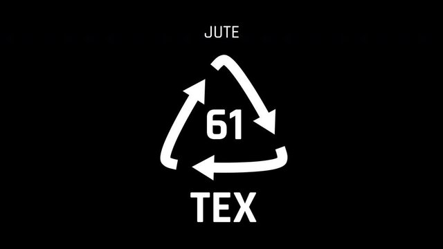 Jute or TEX or number 61 Recycle Symbol Animation Seamless Loop