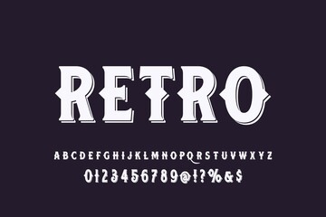 typeface vector design, alphabet font, dark and white style