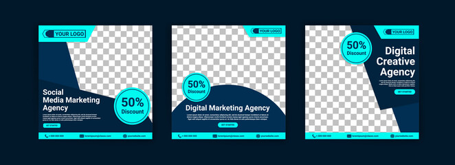Social media marketing agency. Digital Marketing Agency. Digital Creative Agency. Social media post banner template for your business.