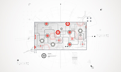 Abstract technology background. Communication concept, futuristic digital innovation background. Vector illustration