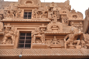 Sculptures du temple de Thanjavur en Inde du Sud	