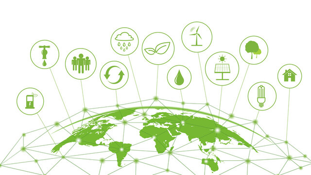 Global sustainability network concept, Vector illustration