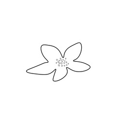 Vector Asian flower in doodle style Spring botanical illustration for Chinese New Year.Cherry blossom sakura  with black hand drawn line.Design cards,social media,weddings,stickers,coloring books.
