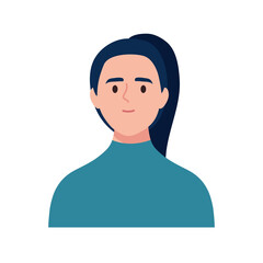 beautiful happy young woman avatar character vector illustration design