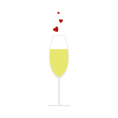 Champagne Glass With Heart Icon