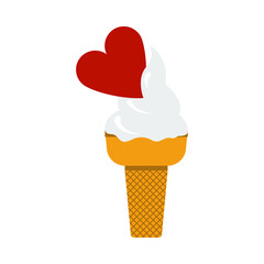 Valentine Icecream With Heart Icon