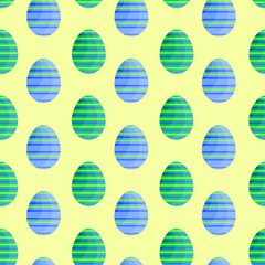 This is a seamless pattern of Easter eggs on a light background. Wrapping paper.