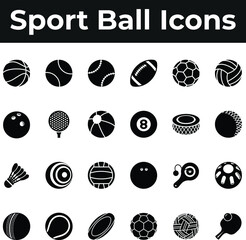 Sport ball game play icon set