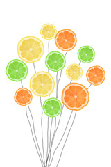 come palloncini arte frutta limone arance lime 
