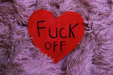 Homemade Valentine's Day card with the words 