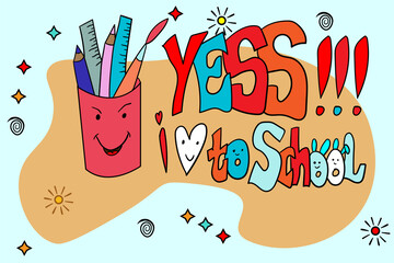 doodle free hand yes i love to school