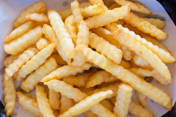 french fries on white background