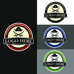 Pirate Retro Style Logo Design