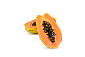 papaya isolated on white background