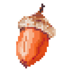 Fototapeta premium Pixel acorn. Pixel art 8 bit