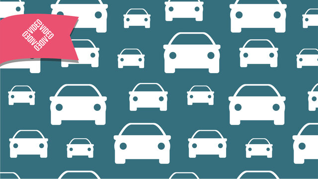 Background with icons of cars. Virtual background for video conferencing. Template for courses or webinars