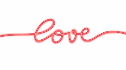 Love neon isolated on white background