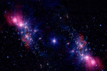 Obraz premium A beautiful colored galaxy in deep space. Elements of this image were furnished by NASA.