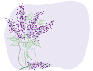 Lilac Background - lilacs in a vase with an extended purple background.