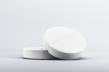 Abstract two white pills.