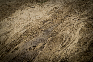 tire tracks in sand