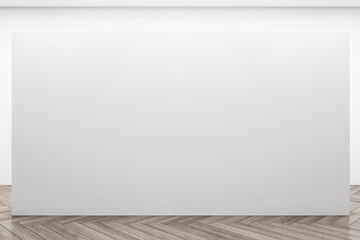 Gallery interior with blank exhibition stand