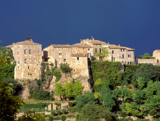 Fototapeta na wymiar View of old traditional French small Provencal village Bonnieux