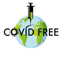 covid-19 free symbol . vector flat style