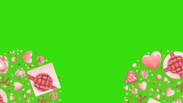 Pink Objects Rounds Patterns with Glitter Looping Animation
