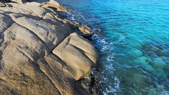 Coastline near St Tropez showing off the clear water and rocky shore on clear sunny day