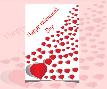 Valentine card with hearts