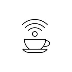 cafe wifi icon element of restaurant icon for mobile concept and web apps. Thin line cafe wifi icon can be used for web and mobile. Premium icon on white background