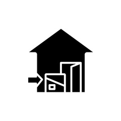 Contactless delivery glyph icon. New normal concept. Social distancing and self isolation. Online shopping. New life after covid19 outbreak. Pandemic time. Isolated silhouette vector illustration