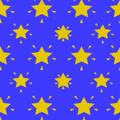 Yellow star pattern on purple background. pattern of stars for greeting cards, backgrounds, sites