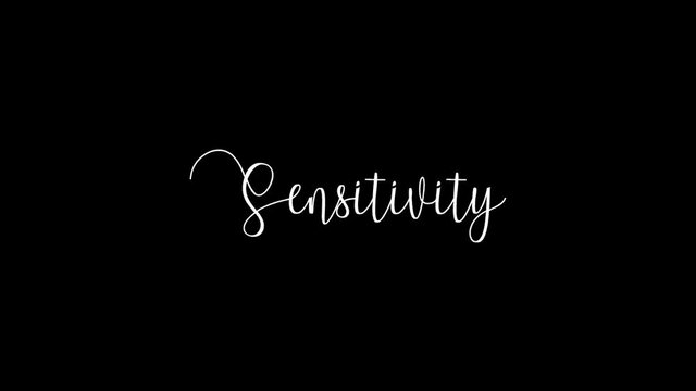  Sensitivity Animated Appearance Ripple Effect White Color Cursive Text on Black Background
