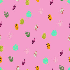 Bright underwater seamless pattern with beautiful corals.