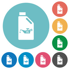 Oil canister with oiler flat round icons