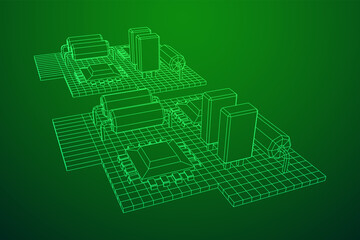 Circuit board. Electronic computer components motherboard.